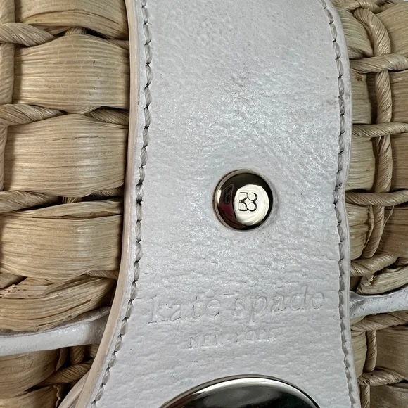 Kate Spade Rattan Clutch striped interior fabric lining - Picture 11 of 14